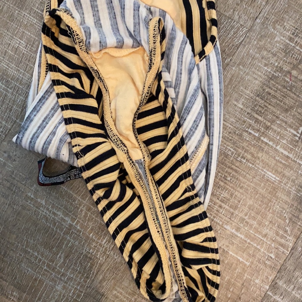Urban Outfitters Lorena Striped Lace Up Bodysuit S - Picture 9 of 10